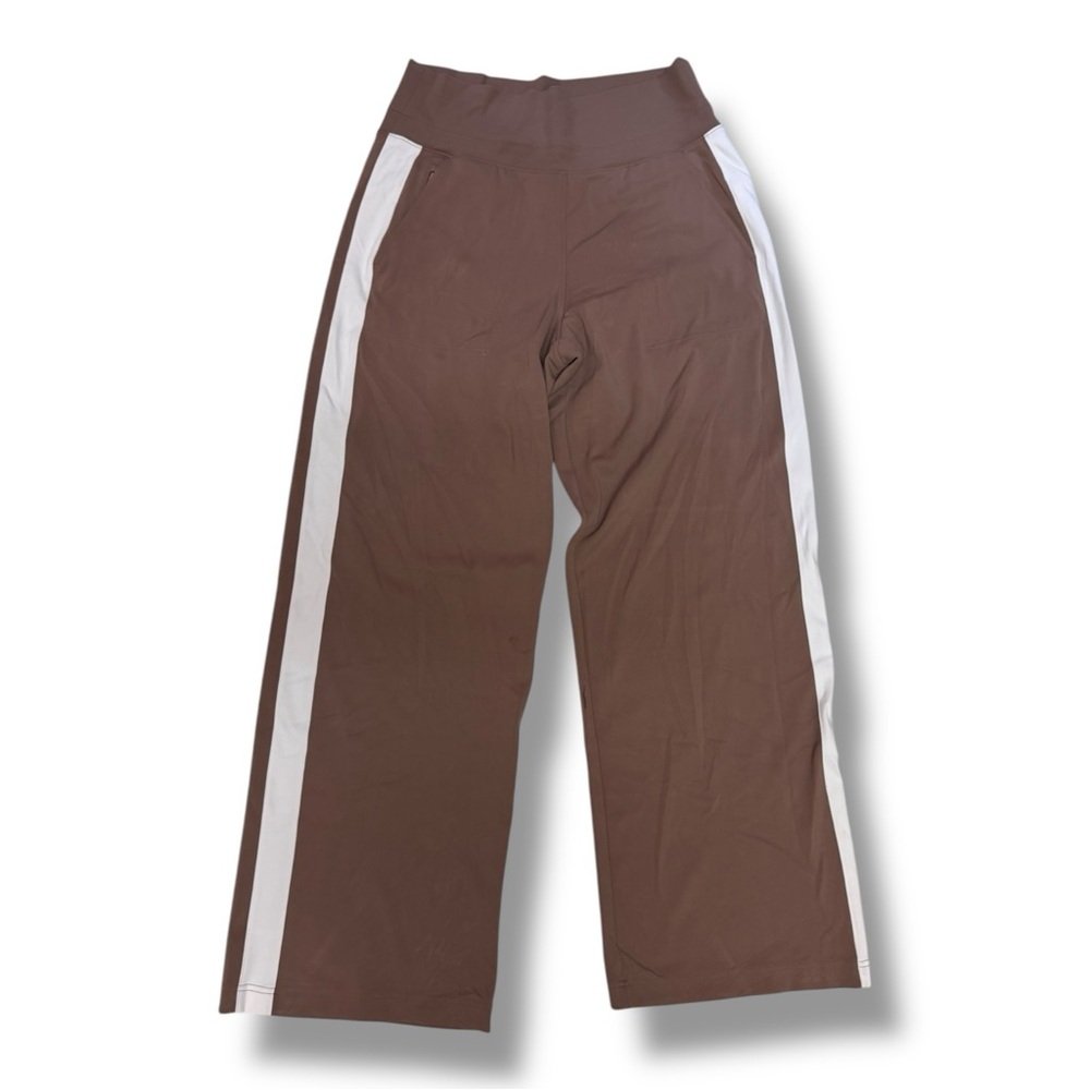 Athleta Size M Wide Leg Brown and White lounge Pants